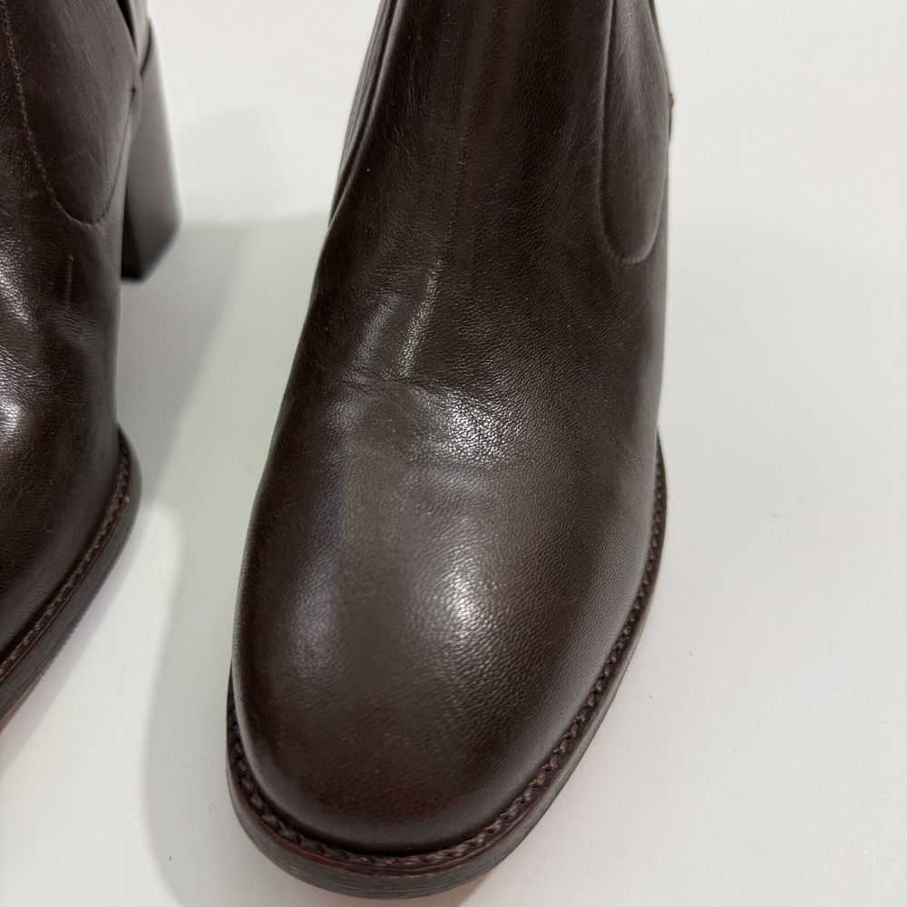 Johnston & Murphy Brown Leather Zip Up Ankle Bootie 2.75" Block Heel Sz 8M - Picture 5 of 16